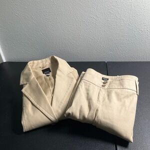 ESPRIT Collection Women's Tan‎ Blazer & Pants Suit Set Size 10 VTG Career